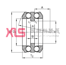 推力深沟球轴承 54310, 根据 DIN 711/ISO 104 标准的主要尺寸，双向，带球面轴承座圈，可分离