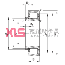 Բ NJ205-E-TVP2 + HJ205E,  DIN 5412-1 ׼Ҫߴ,  L Ȧλ, ɷ, ּ