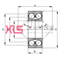 ǽӴ 3305-DA-TVP,  DIN 628-3 ׼Ҫߴ磬˫Уɷ룬ʷȦӴ  = 45