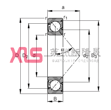 ǽӴ 7308-B-2RS-TVP,  DIN 628-1 ׼Ҫߴ磬Ӵ  = 40㣬ഽܷ